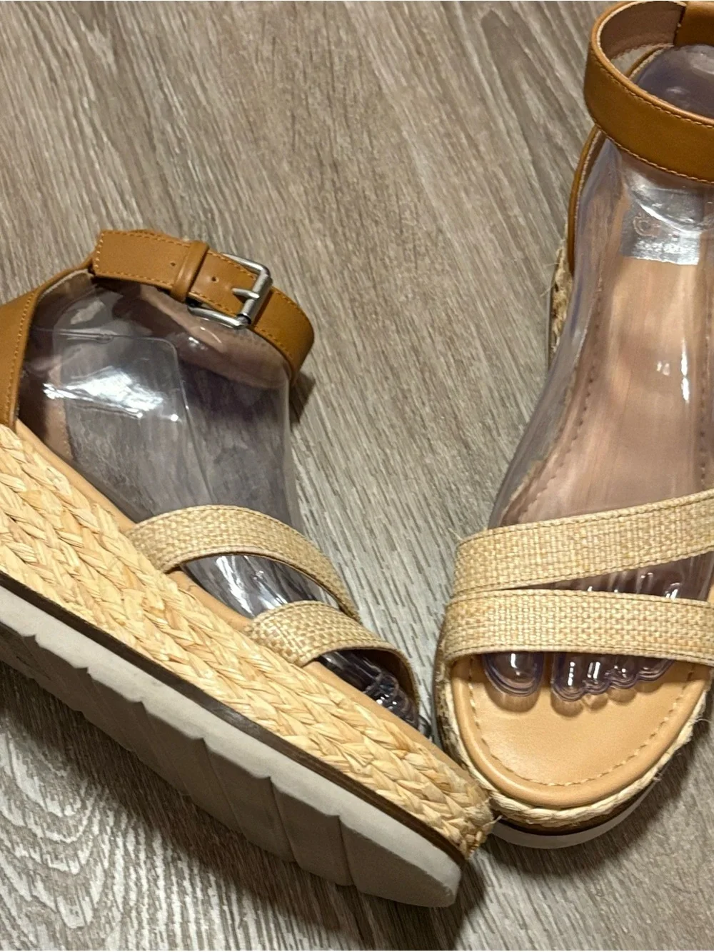 DV by Dolce Vita Tan and Natural Wedge Espadrille Sandals